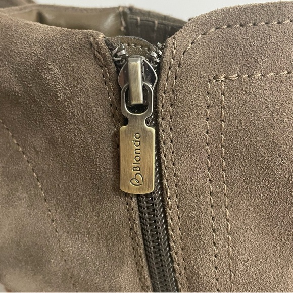 Blondo Valli Waterproof Suede Dark Taupe Zip Up Ankle Booties Women's Size 9 - Picture 9 of 12